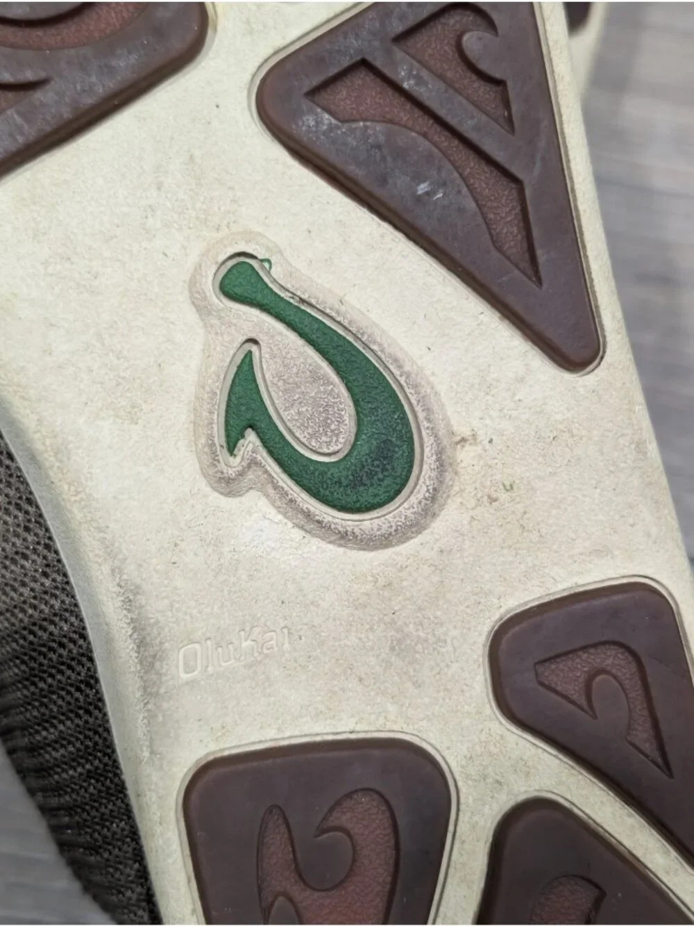 Olukai Nohea Mesh Slip On Shoes Mens Size 12-Mustang Brown/Lime Green Boat Beach